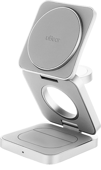 Беспроводное зарядное устройство uBear Balance 3in1 Magnetic wireless charger, цвет: серебро (WL09SL31-ADM)