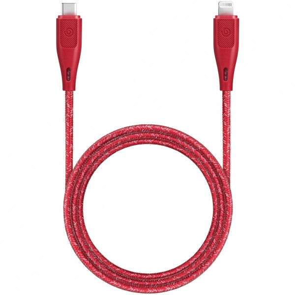 Кабель EnergEA Bazic GoCharge USB-C to Lightning MFI C94 1.2 м, цвет Красный (CBL-GCCL-RED120)
