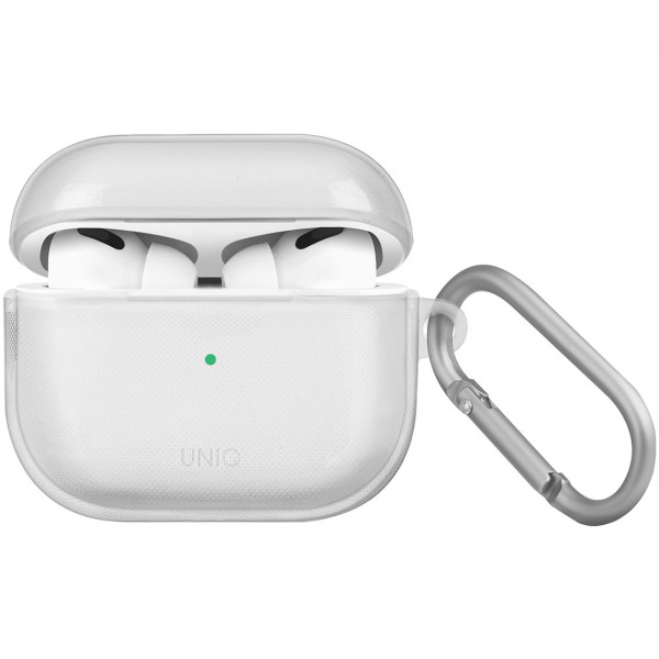 Чехол с карабином Uniq Glase TPU case для AirPods 3 (2021), цвет Прозрачный (AIRPODS(2021)-GLSCLR)