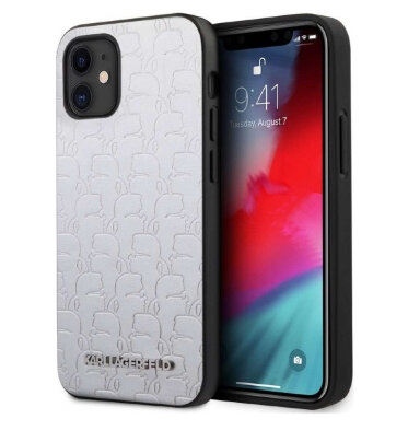 Чехол CG Mobile Karl Lagerfeld PU Kameo embossed Metal logo Hard для iPhone 12 mini, цвет Серебристый (KLHCP12SPUKSL)