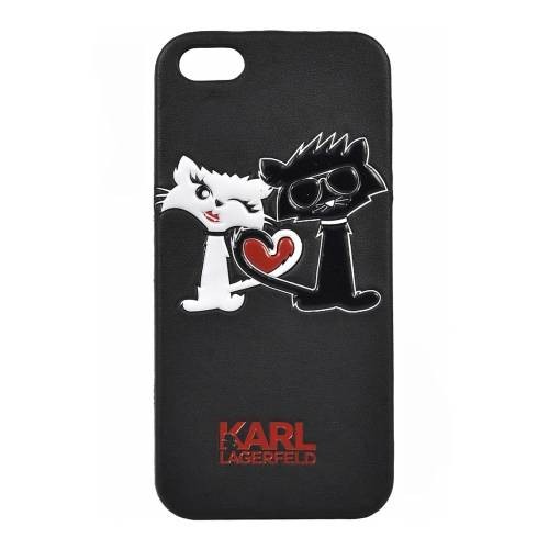 Чехол накладка Karl Lagerfeld для iPhone 5/5S/SE Choupette in love Black, цвет Черный (KLHCPSECL1BK)