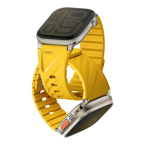 Ремешок Uniq FLUO Silicone Rubber Golden Yellow для Apple Watch 49-40 mm