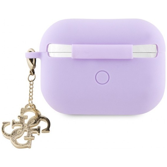 Чехол Guess Liquid silicone with Big 4G charm для AirPods Pro 2, цвет Фиолетовый