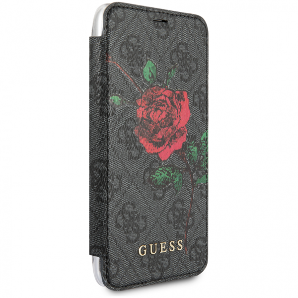 Чехол-книжка CG Mobile Guess Flower Desire 4G Booktype PU/Roses для iPhone X/XS, цвет Серый (GUFLBKPX4GROG)
