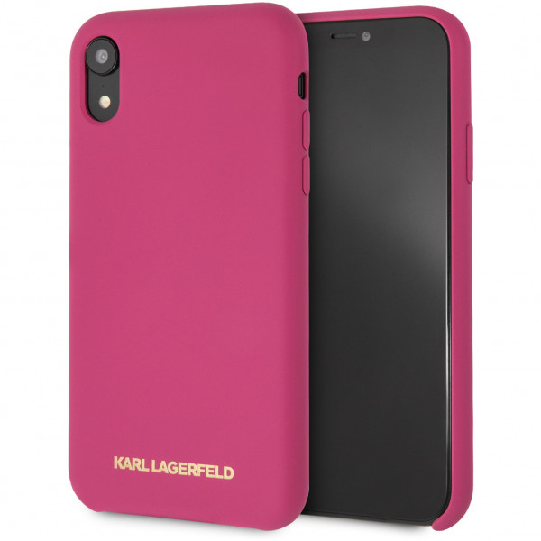 Чехол CG Mobile Karl Lagerfeld Silicone collection Gold logo Hard для iPhone XR, цвет Розовый (KLHCI61SLROG)