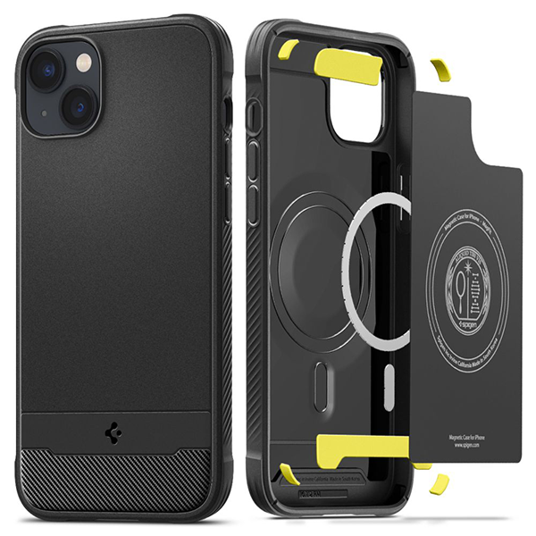 Чехол Spigen для iPhone 14 Plus - Rugged Armor (MagFit) - Черный