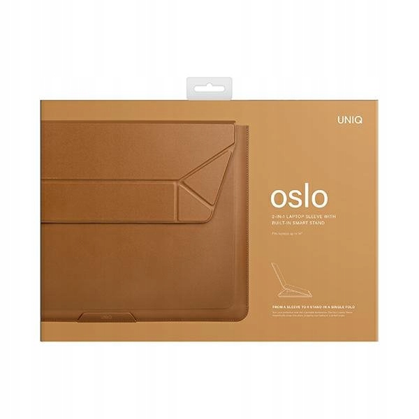 Чехол Oslo PU leather Magnetic Laptop sleeve Uniq для ноутбуков 14", Brown (OSLO(14)-BROWN)