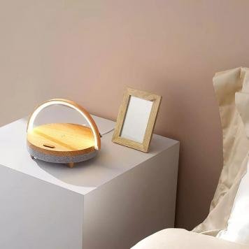 Колонка с беспроводной зарядкой Xiaomi Ezvalo Wireless Charging Music Desk Lamp LYYD01 Wood