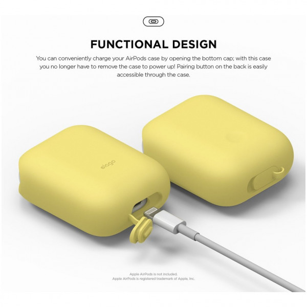 Водонепроницаемый чехол Elago Waterproof Case для AirPods 2, цвет "Кремовый желтый" (EAPWF-BA-CYE)