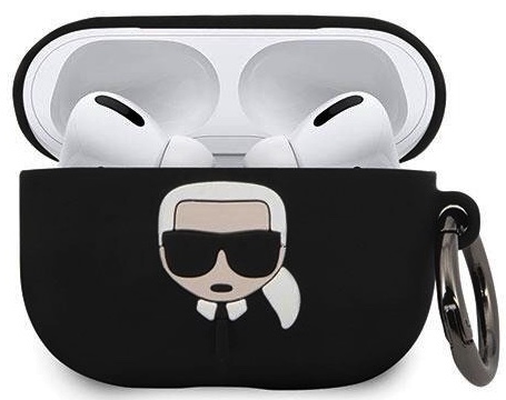 Чехол Lagerfeld для Airpods Pro Karl Silicone case with ring Black, цвет черный (KLACAPSILGLBK)