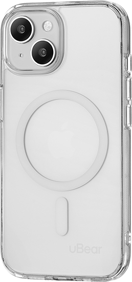 Чехол защитный uBear Real Mag Case, iPhone 15, MagSafe, усиленный, прозрачный (CS252TT61RL-I23M)