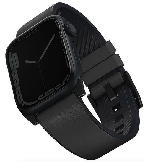 Ремешок Uniq Straden Waterproof Leather/Silicone для Apple Watch 49/45/44/42 мм, цвет Серый (45MM-STRAGRY)