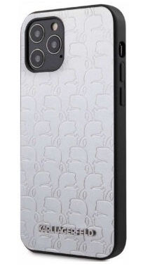 Чехол CG Mobile Karl Lagerfeld PU Kameo embossed Metal logo Hard для iPhone 12/12 Pro, цвет Серебристый (KLHCP12MPUKSL)