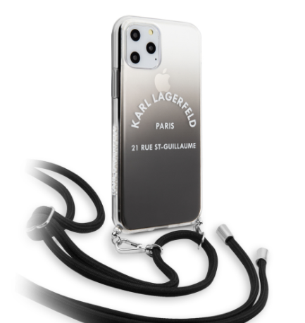 Чехол CG Mobile Karl Lagerfeld Cord collection Hard PC/TPU с ремешком для iPhone 11 Pro, цвет Черный градиент (KLHCN58WOGRBK)