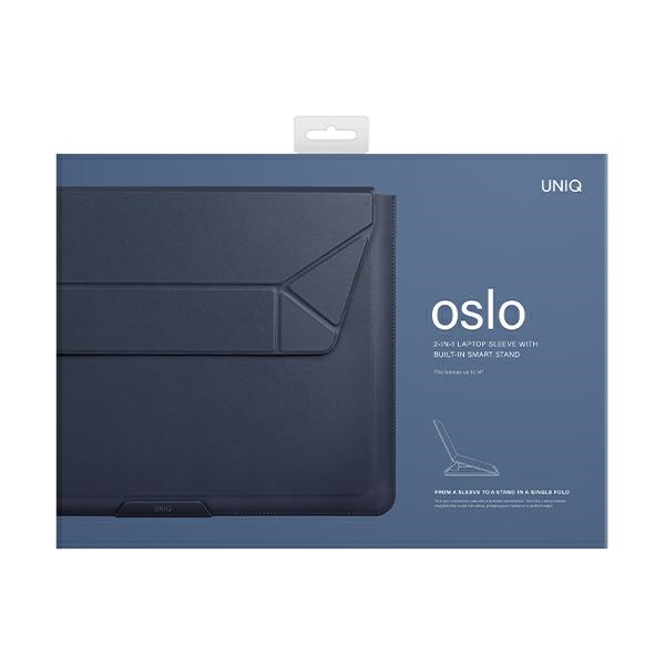 Чехол Uniq Oslo PU leather Magnetic Laptop sleeve для ноутбуков 14", Abyss Blue (OSLO(14)-BLUE)