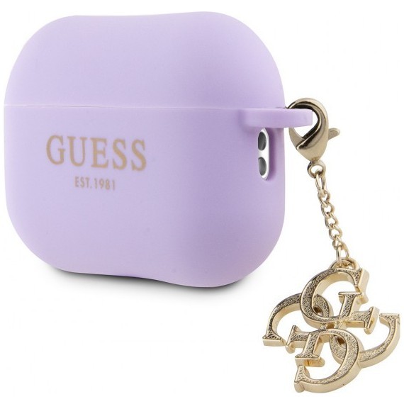 Чехол Guess Liquid silicone with Big 4G charm для AirPods Pro 2, цвет Фиолетовый