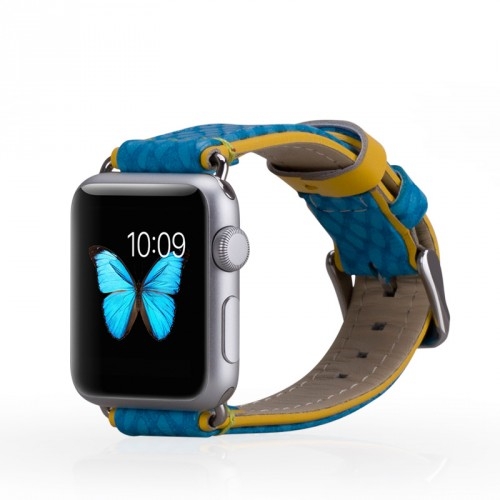 Ремешок кожаный The Core для Apple Watch 42/44/45mm, голубой