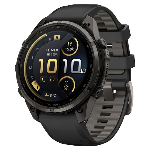 Умные часы Garmin Fenix 9 Pro AMOLED 47мм inReach, Carbon Gray DLC Titanium Black / Pebble Gray