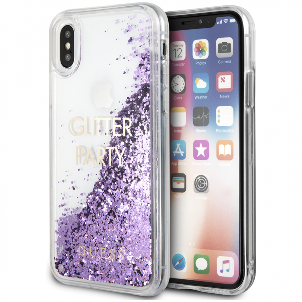 Чехол CG Mobile Guess Glitter Shine Hard PC для iPhone X/XS, цвет Фиолетовый (GUHCPXGLUQPU)