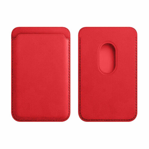 Магнитный картхолдер Apple iPhone Leather Wallet MagSafe (красный)