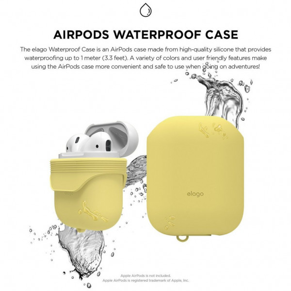 Водонепроницаемый чехол Elago Waterproof Case для AirPods 2, цвет "Кремовый желтый" (EAPWF-BA-CYE)