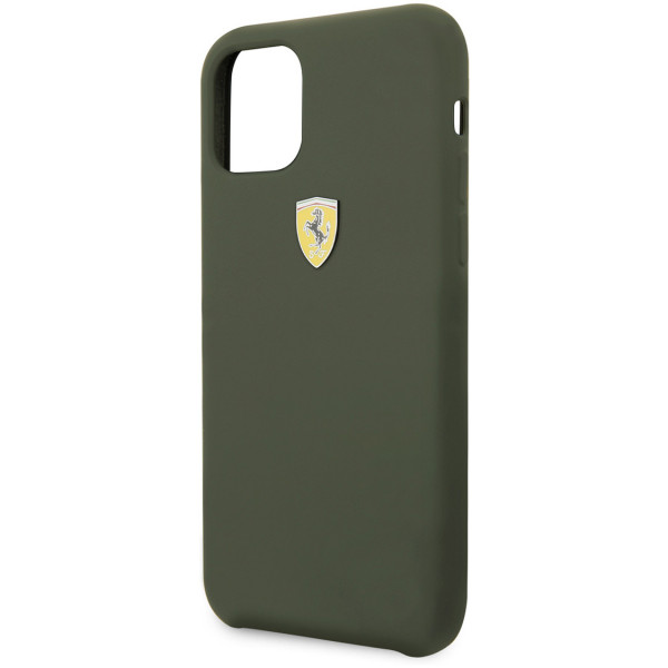 Чехол CG Mobile Ferrari On-Track Silicone case Hard для iPhone 11, цвет "Полночный зеленый" (FESSIHCN61MG)