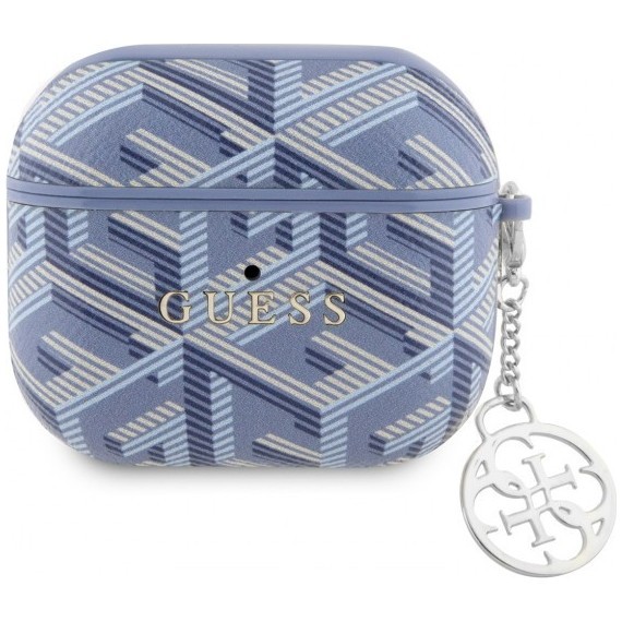 Чехол Guess PU leather G CUBE with metal logo and Charm для AirPods 3, цвет Синий (GUA3HGCFSEB)