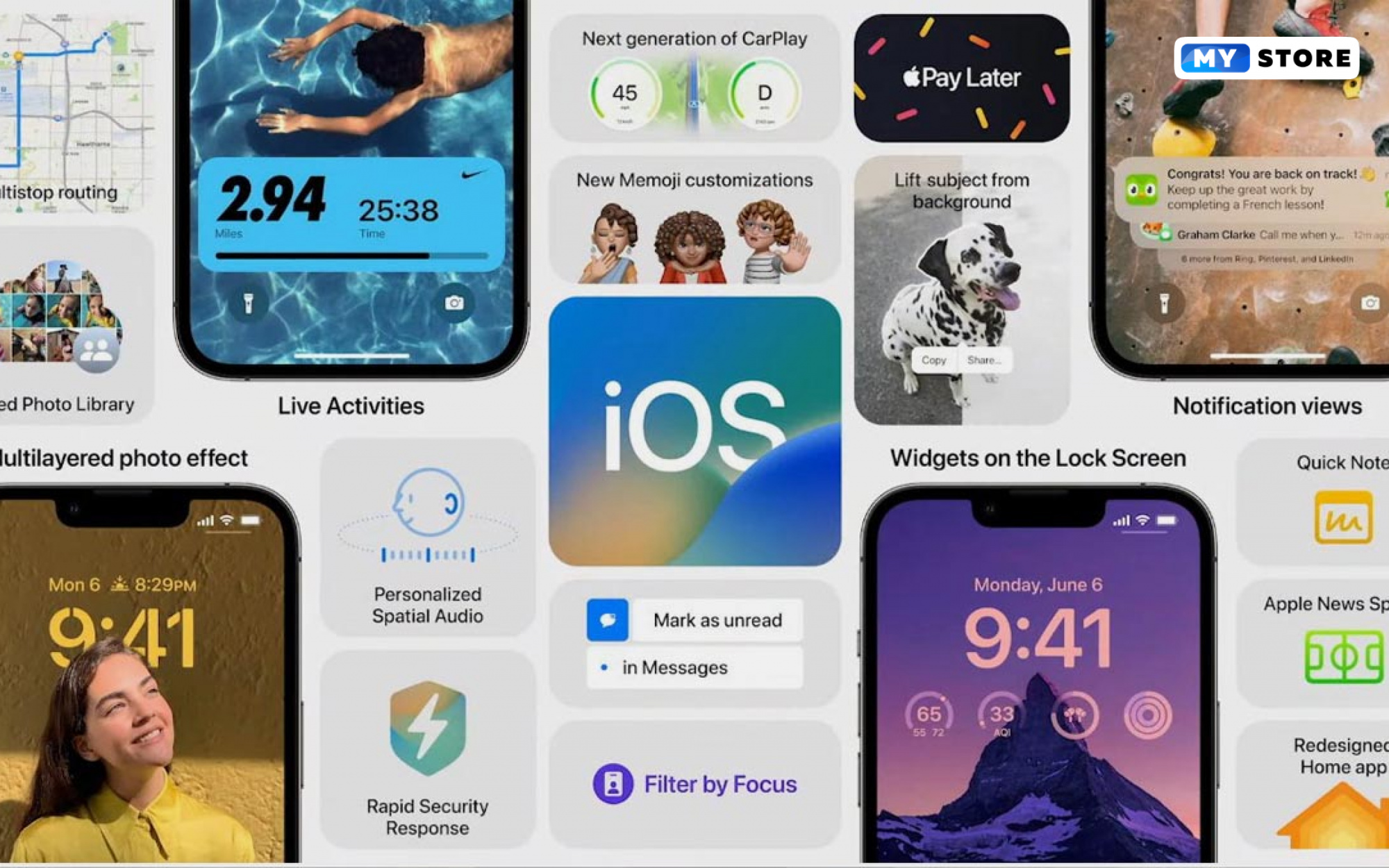 iOS 16 с новым экраном блокировки и измененными уведомлениями