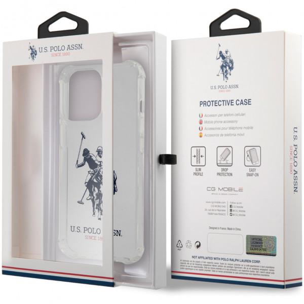 Чехол CG Mobile U.S. Polo Assn. PC/TPU Shockproof Horse Hard для iPhone 13 Pro, цвет Прозрачный (USHCP13LKHRTR)
