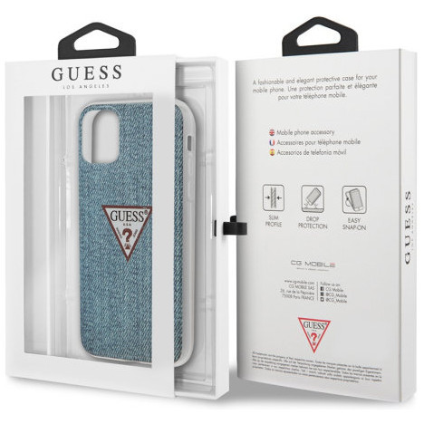 Чехол CG Mobile Guess PC/TPU Denim Triangle logo для iPhone 11, цвет Светло-синий (GUHCN61PCUJULLB)