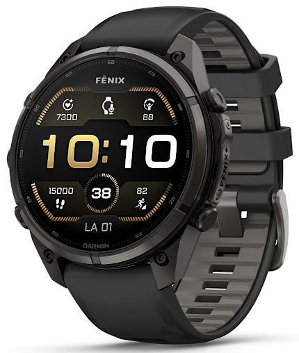 Умные часы Garmin Fenix 9 Pro AMOLED 47мм, темно-серый с черным силиконовым ремешком