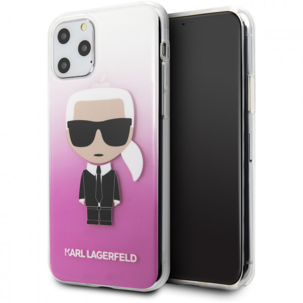 Чехол CG Mobile Karl Lagerfeld TPU/PC collection Karl Iconik Hard для iPhone 11 Pro, цвет Розовый (KLHCN58TRDFKPI)