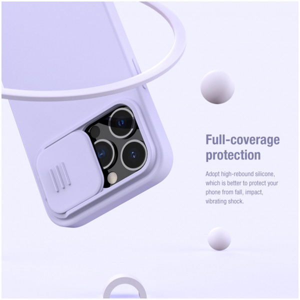 Чехол Nillkin CamShield Silky Magnetic Silicone для iPhone 13 Pro, цвет Фиолетовый (6902048223554)