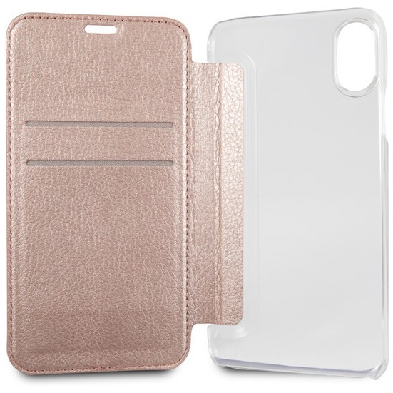 Чехол-книжка CG Mobile Guess Studs&Sparkles Booktype/Snowflakes для iPhone X/XS, цвет Розовый (GUFLBKPXSTUPI)