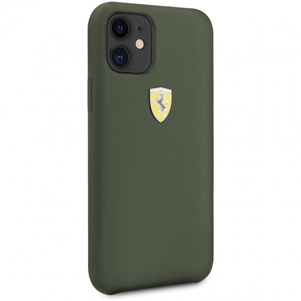 Чехол CG Mobile Ferrari On-Track Silicone case Hard для iPhone 11, цвет "Полночный зеленый" (FESSIHCN61MG)