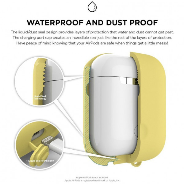 Водонепроницаемый чехол Elago Waterproof Case для AirPods 2, цвет "Кремовый желтый" (EAPWF-BA-CYE)