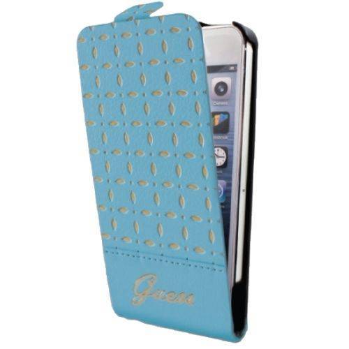 Чехол GUESS Gianina Flip Case для iPhone 5/5S/SE Turquoise, цвет Бирюзовый (GUFLP5PET)