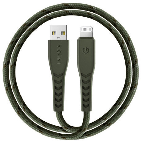 Кабель EnergEA NyloFlex USB - Lightning MFI 3А 1.5 м, цвет Зеленый (CBL-NF-GRN150)