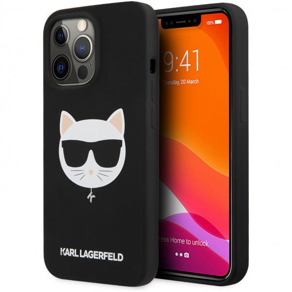 Чехол CG Mobile Karl Lagerfeld Liquid silicone Choupette Hard (MagSafe) для iPhone 13 Pro Max, цвет Черный (KLHMP13XSLCHBK)