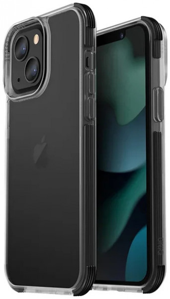 Чехол Uniq Combat для iPhone 13, цвет Прозрачный/Черный (IP6.1HYB(2021)-COMBLK)