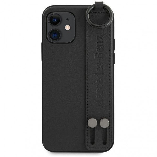 Чехол CG Mobile Mercedes Genuine Leather with Hand Strap Hard для iPhone 12 mini, цвет Черный (MEHCP12SLSSBK)