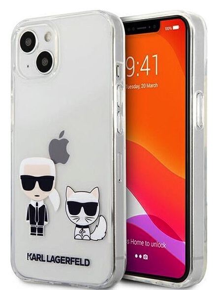 Чехол CG Mobile Karl Lagerfeld PC/TPU Karl & Choupette Hard для iPhone 13, цвет Прозрачный (KLHCP13MCKTR)