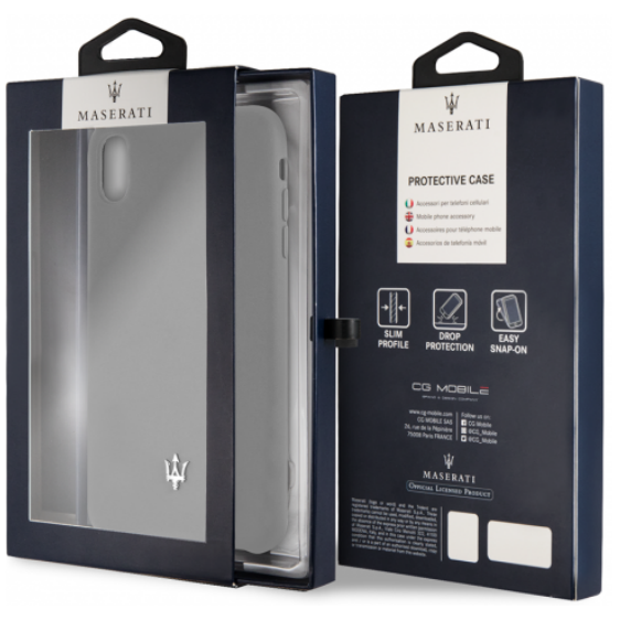 Чехол Maserati Silicone case Hard для iPhone XS Max, цвет Серый (MAGSIHCI65DG)