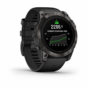 Смарт часы Garmin Epix Pro (Gen 2) Sapphire Edition 51 мм, титановый угольно-серый, DLC, черный силиконовый ремешок