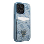 Чехол CG Mobile Guess PU 4G Double cardslot Metal triangle logo Hard для iPhone 13 Pro, цвет голубой (GUHCP13LP4TPB)