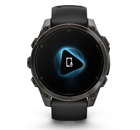 Смарт часы Garmin Fenix 8, 47 мм, AMOLED, Sapphire Carbon Gray DLC Titanium with Black/Pebble Gray Silicone Band