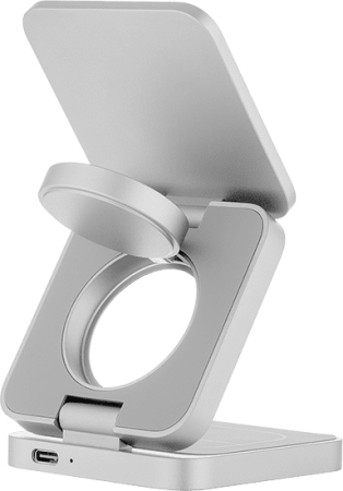 Беспроводное зарядное устройство uBear Balance 3in1 Magnetic wireless charger, цвет: серебро (WL09SL31-ADM)