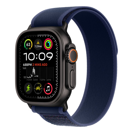 Apple Watch Ultra 2 (2024), 49 мм корпус из титана цвета «Black», ремешок Trail Loop цвета «Blue»