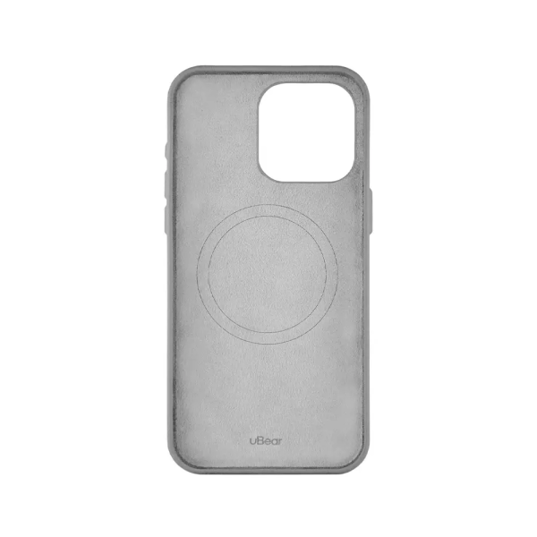 uBear чехол кожаный для iPhone 15 Pro Max Capital Leather MagSafe (серый)