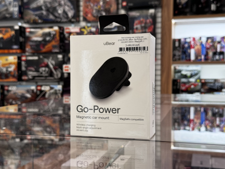 Беспроводное зарядное устройство uBear Go-Power, БЗУ, совместимое с MagSafe, c креплением на автомобильную решетку (WL08GR10-AD)